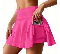 Soft Polyester Spandex Shorts Women's Breathable (Rose Red L)