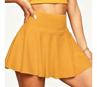 Soft Polyester Spandex Shorts Women's Breathable (Yellow L)
