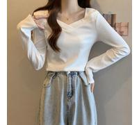 Soft Polyester V-Neck T-Shirt for Women All Season