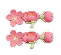 Soft Polymer Clay Peach Blossom Hair Clips, Lightweight Non Slip Pink Floral Hair Pin for Hanfu