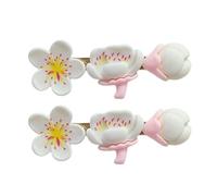 Soft Polymer Clay Peach Blossom Hair Clips, Lightweight Non Slip Pink Floral Hair Pin for Hanfu
