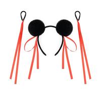 Soft Pompoms Necha Hairband Hair Elastic Ribbon Bowknot Bun Headband Cosplay Party Hair Styling Tool For Anime Character Elastic Hairband