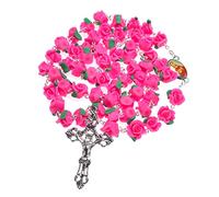 Soft Pottery Rosary Necklace Holy Catholic Jewelry Charm For Home Bedroom Decorations
