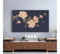 Soft Printed 32-80 Inch Indoor TV Dust Cover Universal LCD/LED Screen Protector for Curved/Flat Displays, Desktop & Wall Mount Breathable Fabric Dust-Proof Cover -flower4||70inch