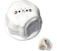 Soft Pudding Seal Fidget Toy Stress Relief Ball for Anger Management and Finger Therapy - Cute White Desk for companion