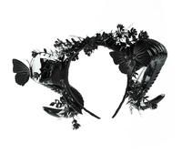 Soft Punk Headband With Dark Floral Detail Ideal For Women’s Costume Parties Themed Event And Everyday Styling Dark Floral Headpiece