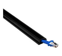 Soft PVC Protective And Concealing Floor Cord Cover, Self-adhesive Semi-circular Floor Power Cord Protector, Offices, Gyms, Schools, Warehouses(Black,3m)