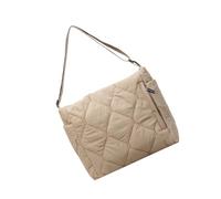 Soft Quilted Crossbody Bag Lightweight Design Shoulder Bag Adjustable Strap Multiple Compartments For Daily Essential, Khaki, As the pic show