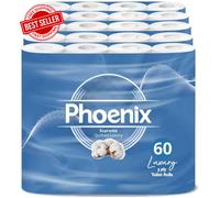 Soft Quilted Toilet Rolls 60 Pack 3-Ply Unscented Eco-Friendly Luxury UK Made