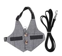 Soft Rabbit Breathable Harness with Leash, Escape Proof Rabbit Vest, Gentlemen Style Pet Outfit for Small Animals, Comfortable Cotton Harness for Bunny Walking and Outdoor Activiti (L)