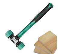 Soft Racket - 10 Inch Double Rubber Mallet, Shock Absorber Non Slip Handle, Heavy Weight Interchangeable Head, Portable for Tent Settings, Furniture Buildings, Flooring, Dorm Bed Construction Grey