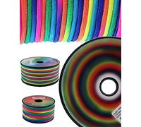 Soft Rainbow Paracord 7 Strands 4mm Nylon Parachute Cord 160ft 320ft Camping Rope