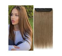 Soft Real Human Hair Clip in Extensions One Piece Thick Silky Straight Pieces for Thinning #8 Brazilian Remy In Long(16 inches)