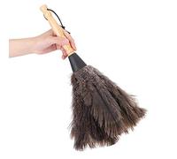 Soft Real Ostrich Feather Duster,13.4inch Anti Static Dusters with Wooden Handle Genuine Ostrich Feather Duster Fur Brush Dust Cleaning Tool,Easy Efficient Dusting