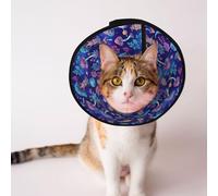 Soft Recovery Cat Cone Collar, Adjustable and Protective, Perfect for Cats, Puppies, and Small Dogs, Magic Mushrooms Fairytale Mushrooms Scenery Psychedelic