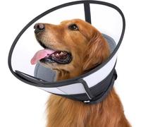 Soft Recovery Dog Cone Collar for After Surgery,Comfy Pet Cones With Adjustable Buckle,360°Protection to Prevent Wound Licking & Biting(Grey, S(Neck: 9.4''-12.6''))