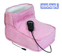 Soft Relaxing Dual Speed Pink Electric Foot Massage & Heated Foot Warmer Boot