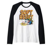 Soft Reset Mindful Vibe Illustration for chill Moments Raglan Baseball Tee