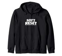 Soft Reset Minimal Funny Personal Status Statement Zip Hoodie