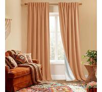 Soft Retro Mid Century Modern Curtains, Hippie Boho Funky Blackout Curtains for Bedroom Living Room, 96 Inches Long 2 Panel Set, Terracotta Orange