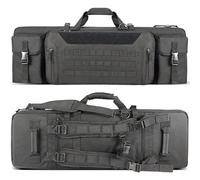 Soft Rifle Case Long Double Tactical Bag, 36/42 Inch Gun Carry Bag, Padded Shotgun Bag for Shooting Hunting Carrying(Black,42in/107cm)