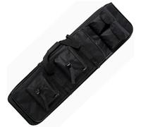 Soft Rifle Case Long Double Tactical Bag, with Lockable Zipper, Portable Handle, Shoulder Strap, for Shooting Hunting Storage Transportation(Black,46in/118cm)