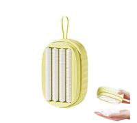 Soft Roller Artifact, Clothes Cleaning Brush with Soap Dispenser, Automatic Liquid Addition Laundry Brush, Multifunctional Scrub Brush with Soft Roller, Multipurpose Soft Bristled Shoe Brush (Yellow)