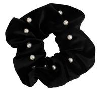 Soft Ropes Ponytail Holder Hair Accessories Fashion Women Black Velvet Hair Scrunchies Vintage Pearl Elastic Hair Bands Elegant Hair Ties Simple Ponytail Holder Head Bands(Pearl)