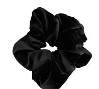 Soft Ropes Ponytail Holder Hair Accessories Flannel Hairbands Custom Large Scrunchie 17cm Oversized Velvet Hair Scrunchies Elastic Hair Bands For Women(Black)