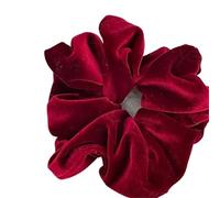 Soft Ropes Ponytail Holder Hair Accessories Flannel Hairbands Custom Large Scrunchie 17cm Oversized Velvet Hair Scrunchies Elastic Hair Bands For Women(Red)