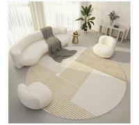 Soft Round Area Rug Fluffy Circle Floor Carpet Rugs Modern Minimal Art Circular Mat Soft Non Slip Washable for Bedroom/Living Room/Nursery,C,140CM