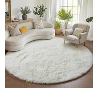 Soft Round Area Rug for Bedroom,6 ft White Circle Rug for Nursery Room,Fluffy Carpet for Kids Room,Shaggy Floor Mat for Living Room,Furry Area Rug for Baby,Teen Room Decor for Girls Boys