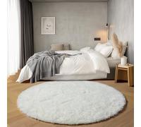Soft Round Area Rug for Bedroom,6 ft White Circle Rug for Nursery Room,Fluffy Carpet for Kids Room,Shaggy Floor Mat for Living Room,Furry Area Rug for Baby,Teen Room Decor for Girls Boys