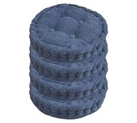 Soft Round Chair PaSet of 4 50x50cm Corduroy Seat Cushs for Office & Dining Machine Washable Pearl Cotton Filling Red & Navy Blue