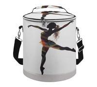 Soft Round Cooler Bags,A Dancerprinted 15L Collapsible Portable Leakproof Insulated Picnic Cooler Bag for Camping Beach,Outdoor, Trip