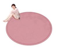 Soft Round Coral Velvet Rugs Large Area Rug Play Mat,Memory Foam Nursery Rug Play Mat for Floor Crawling,Non-Slip Area Rugs for Toddler Children,Floor,Tatami,Yoga,Exercise (Pink,66.9 inch)
