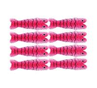 Soft Rubber Artificial Shrimp Back Skin for Fishing Lure, Imitation Shrimp Bait Material with High Simulation and Natural Appearance, 16/12/10/8 Pcs Pack in Pink, Olive Green, for Orange, Green
