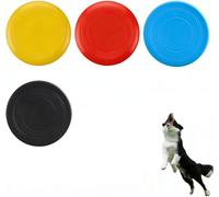 Soft Rubber Dog Flying Disc for Fetch Games, 4 Pack Lightweight Flyer Toys That Float in Water, 7 Inch Aerodynamic Design Safe on Teeth, Interactive Outdoor Play for Small Large Dogs