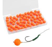Soft Rubber Fishing Beads, 60pcs 12mm Fishing Bait Eggs Corn Round Fish Ball Beads Floating Bobber Rig Lure Bait Fly Tying Materials