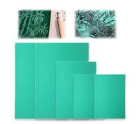 Soft Rubber Lino Printing Sheets Pack of 5 A4 A5 A6 Green Flat Surface Cut Polymer Print Carving Plates Set for Rubber Stamps Engraving Printmaking Artistic Creation (2A4+1A5+2A6)