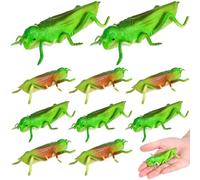 Soft Rubber Realistic Grasshopper Insect Toy Models, Green Color 10pcs Set, Ideal for Pranks Tricks & Funny Gags, Soft Rubber Realistic Grasshopper Insect Toy Models, 10pcs Green
