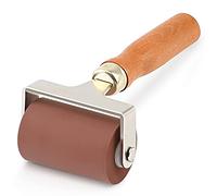 Soft Rubber Roller, Brayer Ideal for Anti Skid Tape Construction Tools, Print, Ink and Stamping Tools(2.5-Inch, Brown)