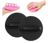 Soft Rubber Shower Scrubber - Gentle Exfoliating Bath Glove，2pcs - Black