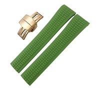 Soft Rubber Silicone Diver Watch Strap, 21Mm Rubber Watchband for for Pp 5164A 5167A Silicone Watch Strap Braceletes Waterproof/Orange Silver/21Mm(Green rose button)