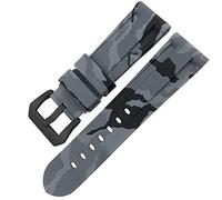 Soft Rubber Silicone Diver Watch Strap, Butterfly Clasp Rubber Watchband 24Mm 26Mm for Luminor Submersible Colorful Silicone Sport Watch Strap/Camo Gray Black 1/26Mm