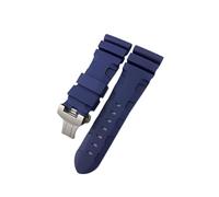 Soft Rubber Silicone Diver Watch Strap, Rubber Watchband 22Mm 24Mm 26Mm Silicone Watch Strap Fit for Submersible Luminor Pam Green Blue Waterproof/Orange Folding/26Mm(Blue,26mm)