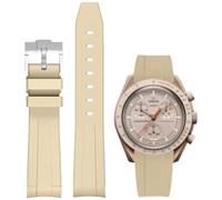 Soft Rubber Strap for Omega x Swatch MoonSwatch Watch 20mm,Curved No Gap Moonswatch Swatch Speedmaster Replacement Watch Band for Men Women