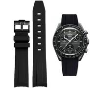 Soft Rubber Strap for Omega x Swatch MoonSwatch Watch 20mm,Curved No Gap Moonswatch Swatch Speedmaster Replacement Watch Band for Men Women