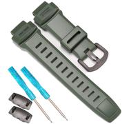 Soft Rubber Strap Replacement for Casio Protrek PRG260 PRG250 PRG550 PRW2500 PRW3500 Men's Waterproof Sport Resin Strap 18mm Watch Accessories (ArmyGreenB)