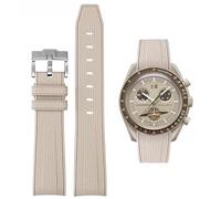 Soft Rubber Straps For Omega SEAMASTER PLANET OCEAN Watch 20mm,Omega X Swatch Moonswatch Replacement Strap,Curved No Gap Moonswatch Swatch strap with Silver Stainless Steel Buckle